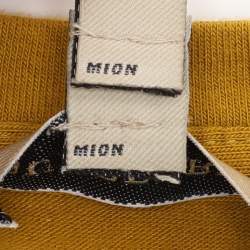 Burberry Yellow Cotton Blend Shoulder Patch V-Neck T-Shirt L