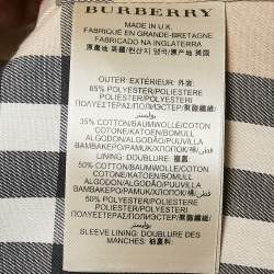 Pre Owned Burberry Grey Cotton Blend Double Breasted Short Trench Coat XS