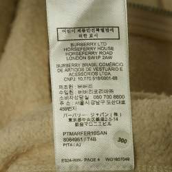 Pre Owned Burberry Beige Logo Applique Cotton Knit Zip-Up Hoodie M