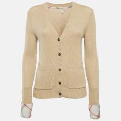 Burberry Beige Wool Blend Buttoned Cardigan M
