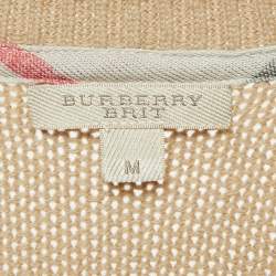 Burberry Beige Wool Blend Buttoned Cardigan M
