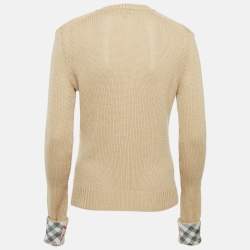 Burberry Beige Wool Blend Buttoned Cardigan M