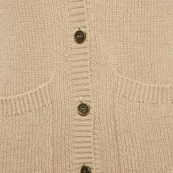 Burberry Beige Wool Blend Buttoned Cardigan M