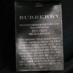 Pre Owned Burberry Green Crepe Detachable Knit Collar Midi Dress L