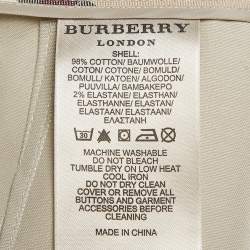 Pre Owned Burberry Beige Cotton Double Breasted Mini Skirt S
