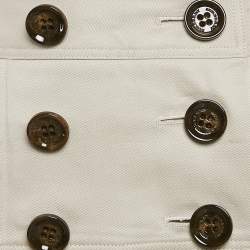 Pre Owned Burberry Beige Cotton Double Breasted Mini Skirt S