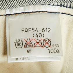 Burberry Blue Denim Tartan Checked Cuff Jeans S Waist 31"