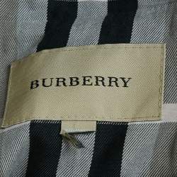 Burberry Cream Gabardine Cotton Pleated Trench Coat S