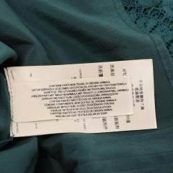 Pre Owned Burberry Green Lace Strapless Dress M