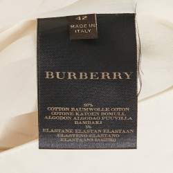 Burberry Off-White Cotton Knee-Length Skirt M