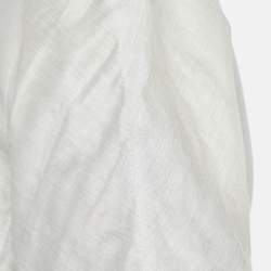 مملوكة مسبقًا Burberry Grey Cotton Blend Ostrich Feather Fringed Short Dress S