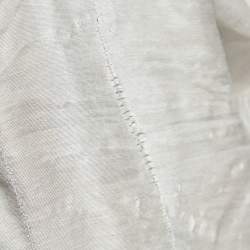 مملوكة مسبقًا Burberry Grey Cotton Blend Ostrich Feather Fringed Short Dress S