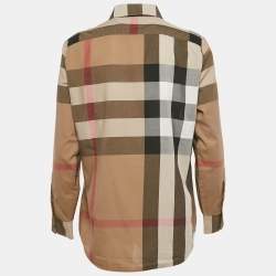 مملوكة مسبقًا Burberry Brown Tartan Check Cotton Button Front Shirt M