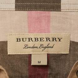 مملوكة مسبقًا Burberry Brown Tartan Check Cotton Button Front Shirt M