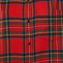 Pre Owned Burberry Red Plaid Check Wool Button Front Shirt L