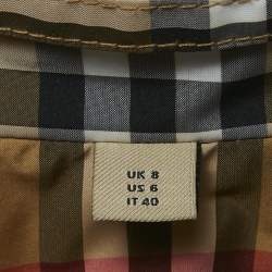 Pre Owned Burberry Brown Tartan Check Zip-Up Quilted Jacket S