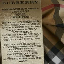 Pre Owned Burberry Brown Tartan Check Zip-Up Quilted Jacket S