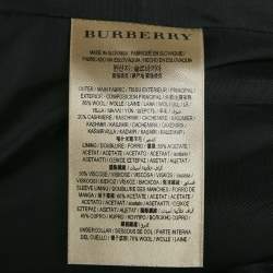Burberry Black Wool Button Front Single Breasted Coat S