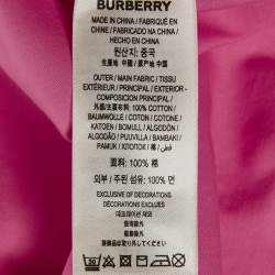 Pre Owned Burberry Pink Applique Cotton Short Sleeve Shirt S
