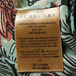 Pre Owned Burberry Pale Blue Mythical Beasts Print Silk Layla Wrap Dress M