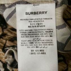 Pre Owned Burberry Beige TB Monogram Print Wide-Leg Trousers XS