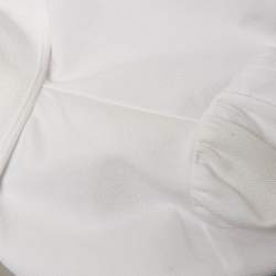 Pre Owned Burberry White Cotton Pique Puff Sleeve Polo T-Shirt S