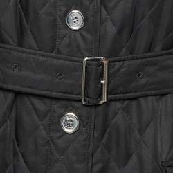 Burberry Black Synthetic Diamond Quilted Jacket L