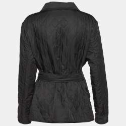 Burberry Black Synthetic Diamond Quilted Jacket L