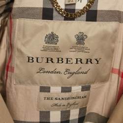 Pre Owned Burberry Beige Gabardine Trench Coat M