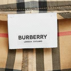 Burberry Beige Vintage Check Cotton Side-Stripe Shorts L