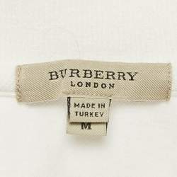 Burberry White Cotton Pique Polo T-Shirt M