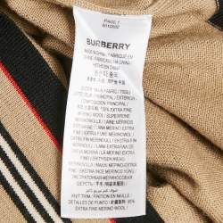 Burberry Beige Wool Knit Short Sleeve Pullover M