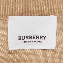 Burberry Beige Wool Knit Short Sleeve Pullover M