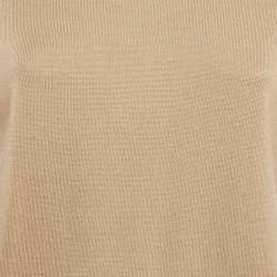 Burberry Beige Wool Knit Short Sleeve Pullover M