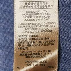 Burberry Blue Merino Wool Knit Elbow Patch Sweater XL