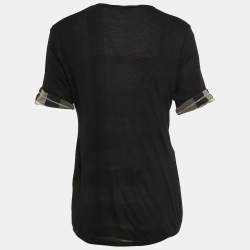 Pre Owned Burberry Black Modal Jersey Layered T-Shirt M