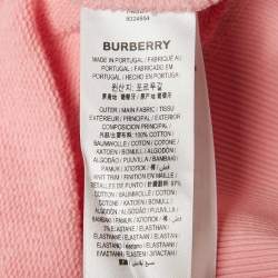 Pre Owned Burberry Pink Junnes Print Cotton Knit Hoodie M