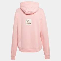 Pre Owned Burberry Pink Junnes Print Cotton Knit Hoodie M