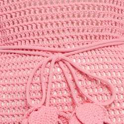 Burberry Pink Crochet Belted Tank Dress L