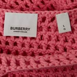 Burberry Pink Crochet Belted Tank Dress L