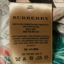 Burberry Multicolor Printed Silk Button Front Belted Long Dress XXS