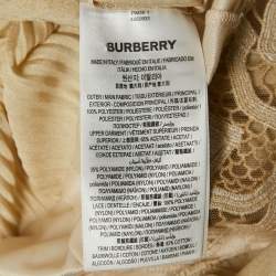 Burberry Beige Lace and Crepe Pleated Stud Detail Short Slip Dress S