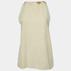 Burberry Cream Silk Sleeveless Top S