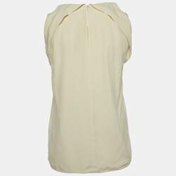 Burberry Cream Silk Sleeveless Top S