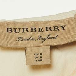 Burberry Cream Silk Sleeveless Top S