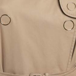 Pre Owned Burberry Brown Cotton Gabardine Double Breasted Trench Coat S