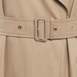 Pre Owned Burberry Brown Cotton Gabardine Double Breasted Trench Coat S