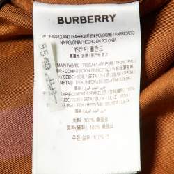 Burberry Brown Check Print Silk Zip Up Hooded Jacket M