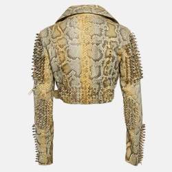 Burberry Prorsum Studded Python Leather Moto Jacket M