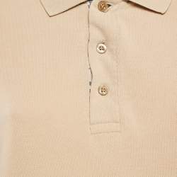مملوكة مسبقًا Burberry Beige Cotton Pique Polo T-Shirt M
